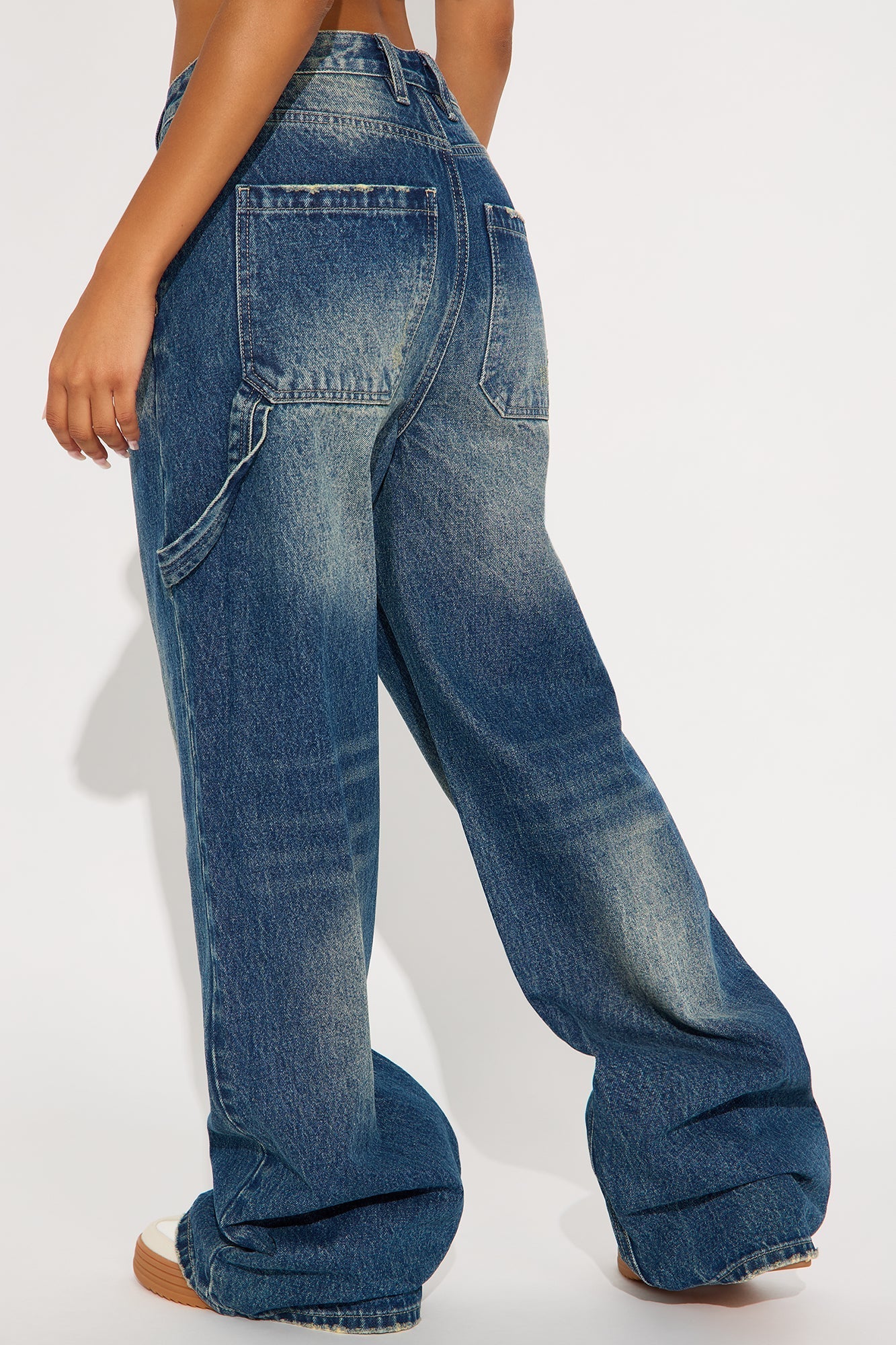 Make It Or Break It Baggy Wide Leg Jeans - Dark Wash