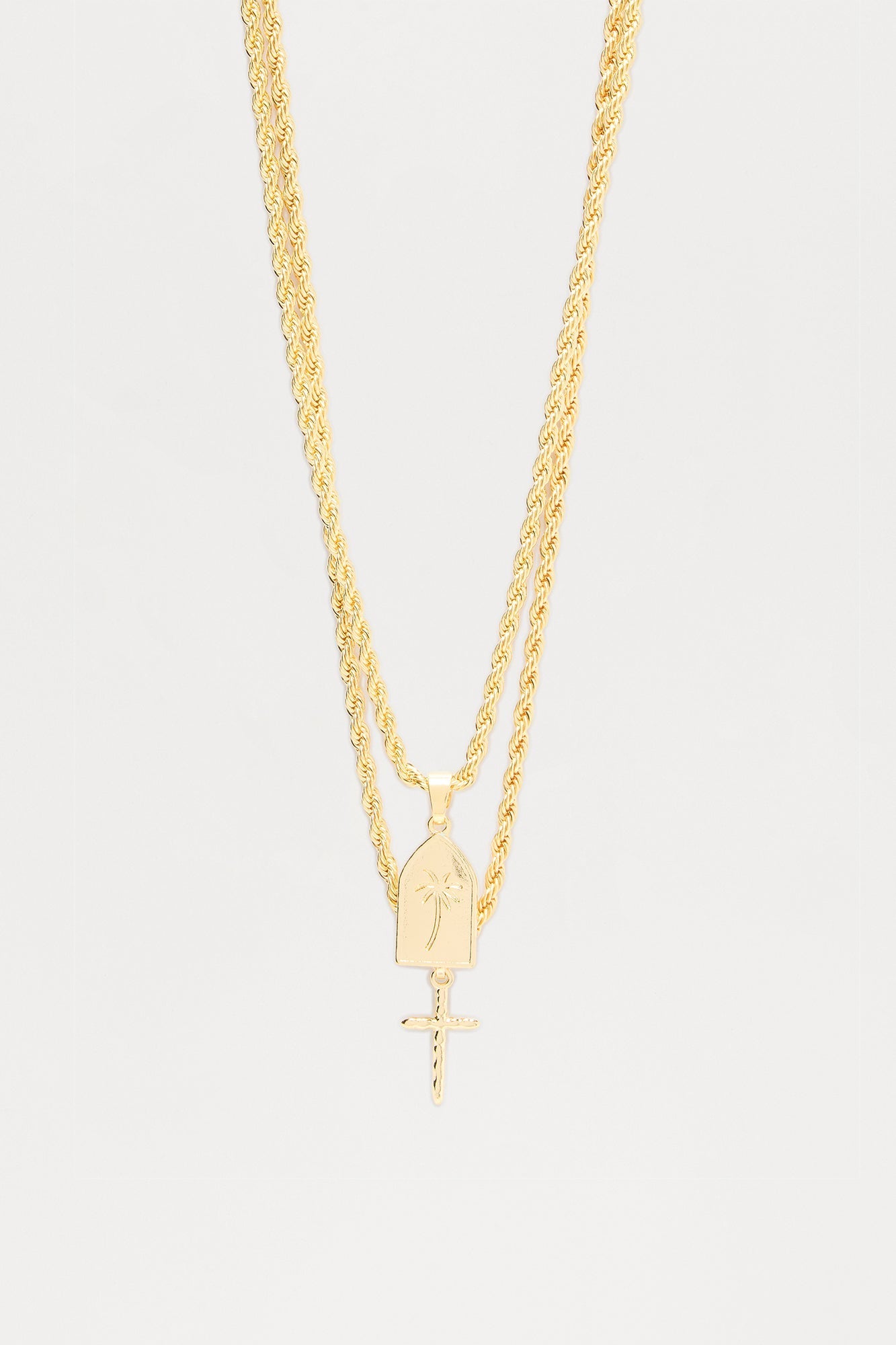 Sunset Two Piece Necklace Set - Gold