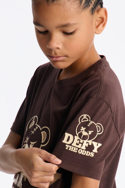 Mini Defy The Odds Short Sleeve Tee - Brown