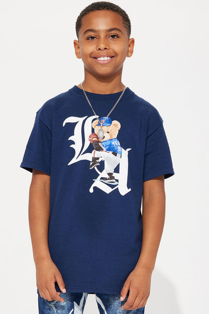 Mini L.A. Teddy Short Sleeve Tee - Navy