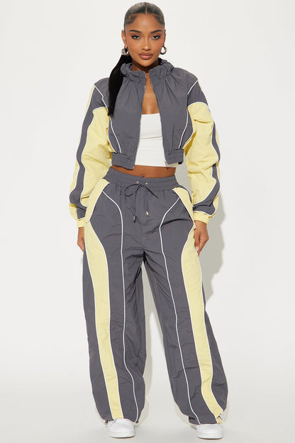 New Era Colorblock Track Pant - Charcoal/combo
