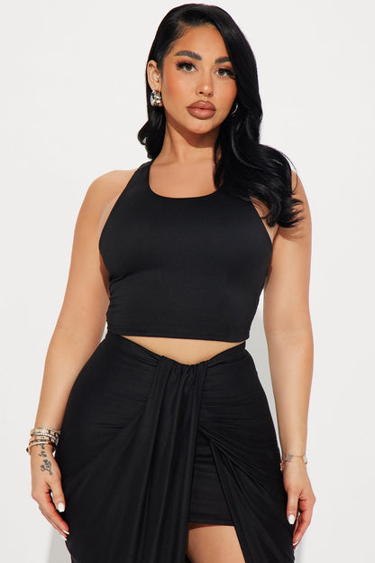 Lanie Maxi Skirt Set - Black