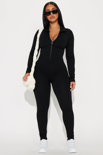 Emaline Seamless Jumpsuit - Black