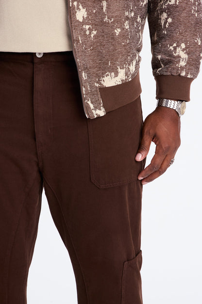 Stacked Slim Flare Peak Snap Jean - Brown