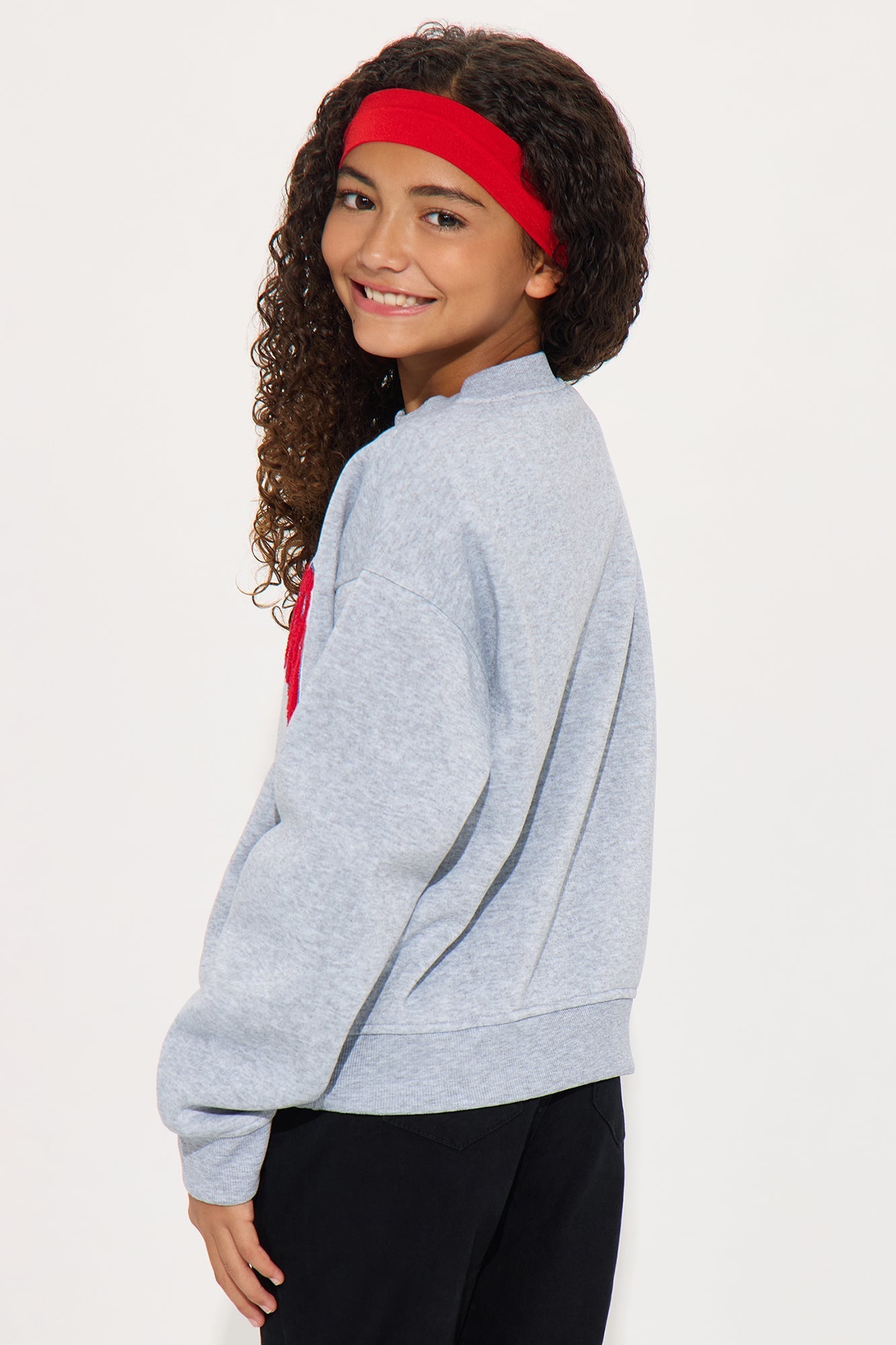 Mini New York Chenille Patch Sweatshirt - Heather Grey