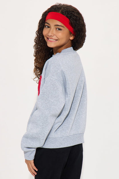 Mini New York Chenille Patch Sweatshirt - Heather Grey