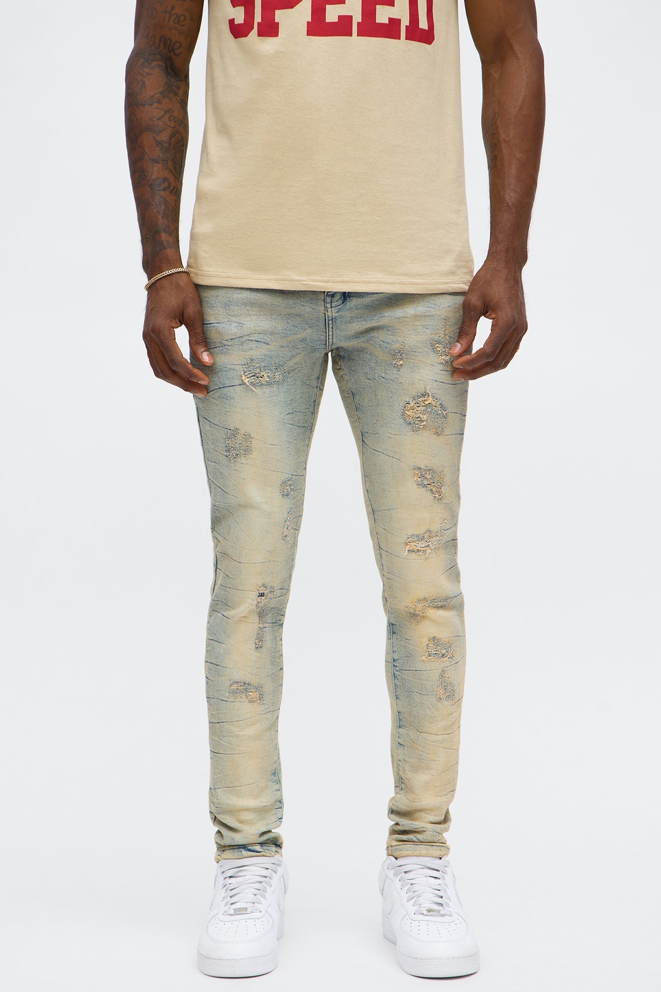 Skinny Say Nothing Distressed Jean - Light Wash