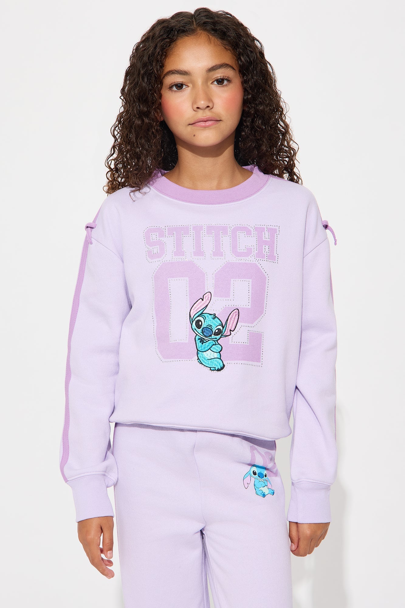 Mini Stitch 02 Wide Leg Pant Set - Purple