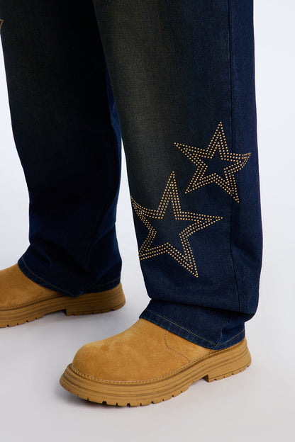 Barrel Star Dust Jeweled Jean - Dark Wash