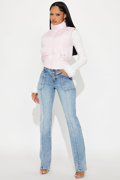 90s Buttonfly Bootcut Jeans - Light Wash