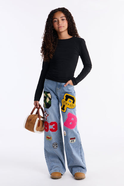 Mini Julia Long Sleeve Top - Black