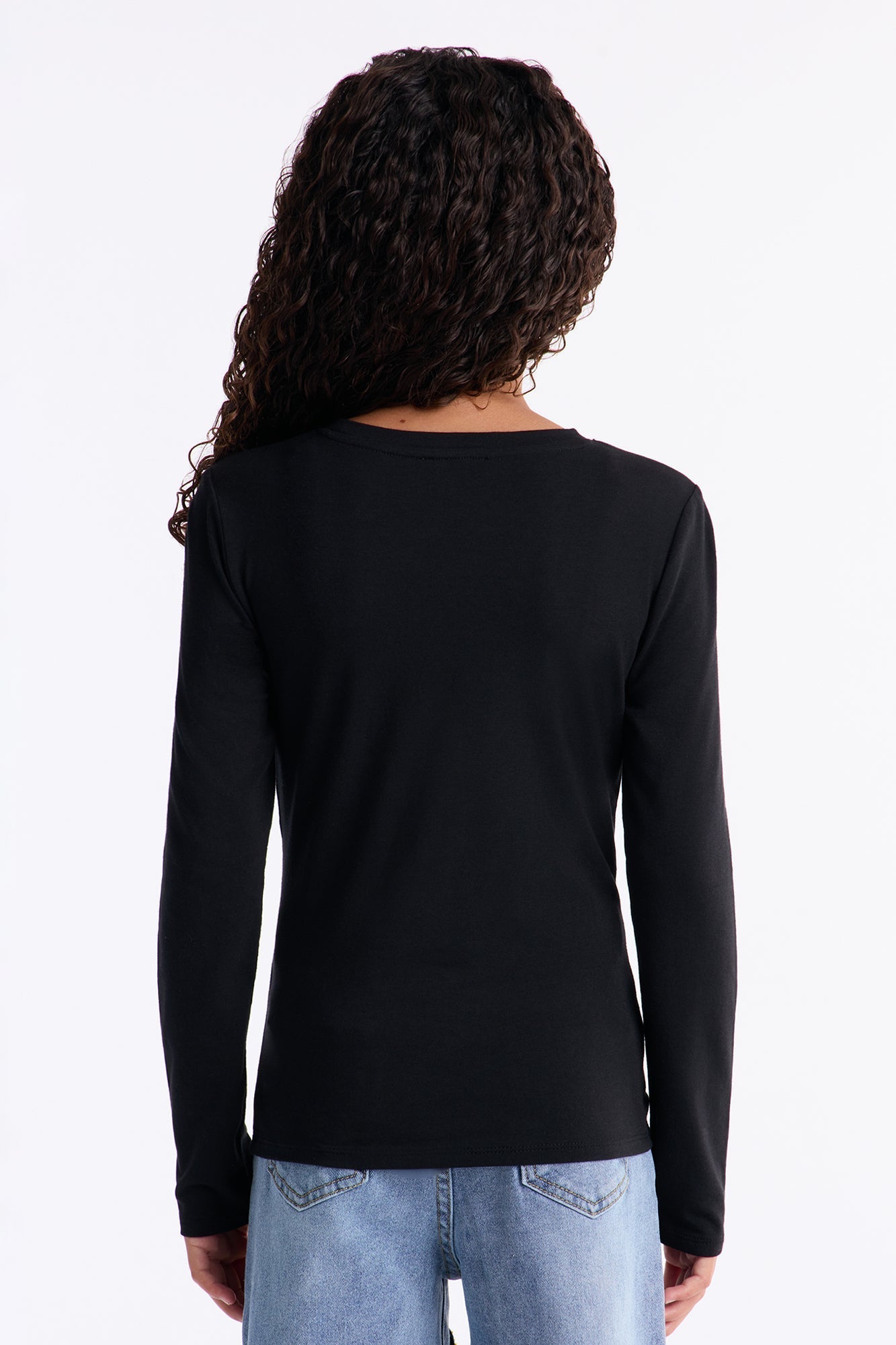 Mini Julia Long Sleeve Top - Black