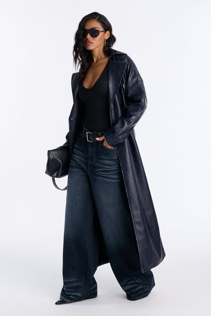 Charleston Baggy Wide Leg Jeans - Dark Wash