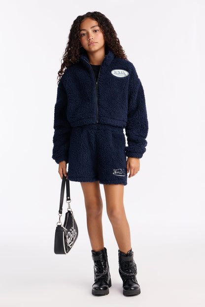 Mini Von Dutch Spread Your Wings Sherpa Jacket - Navy