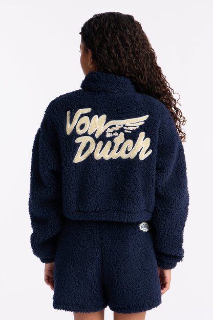 Mini Von Dutch Spread Your Wings Sherpa Jacket - Navy
