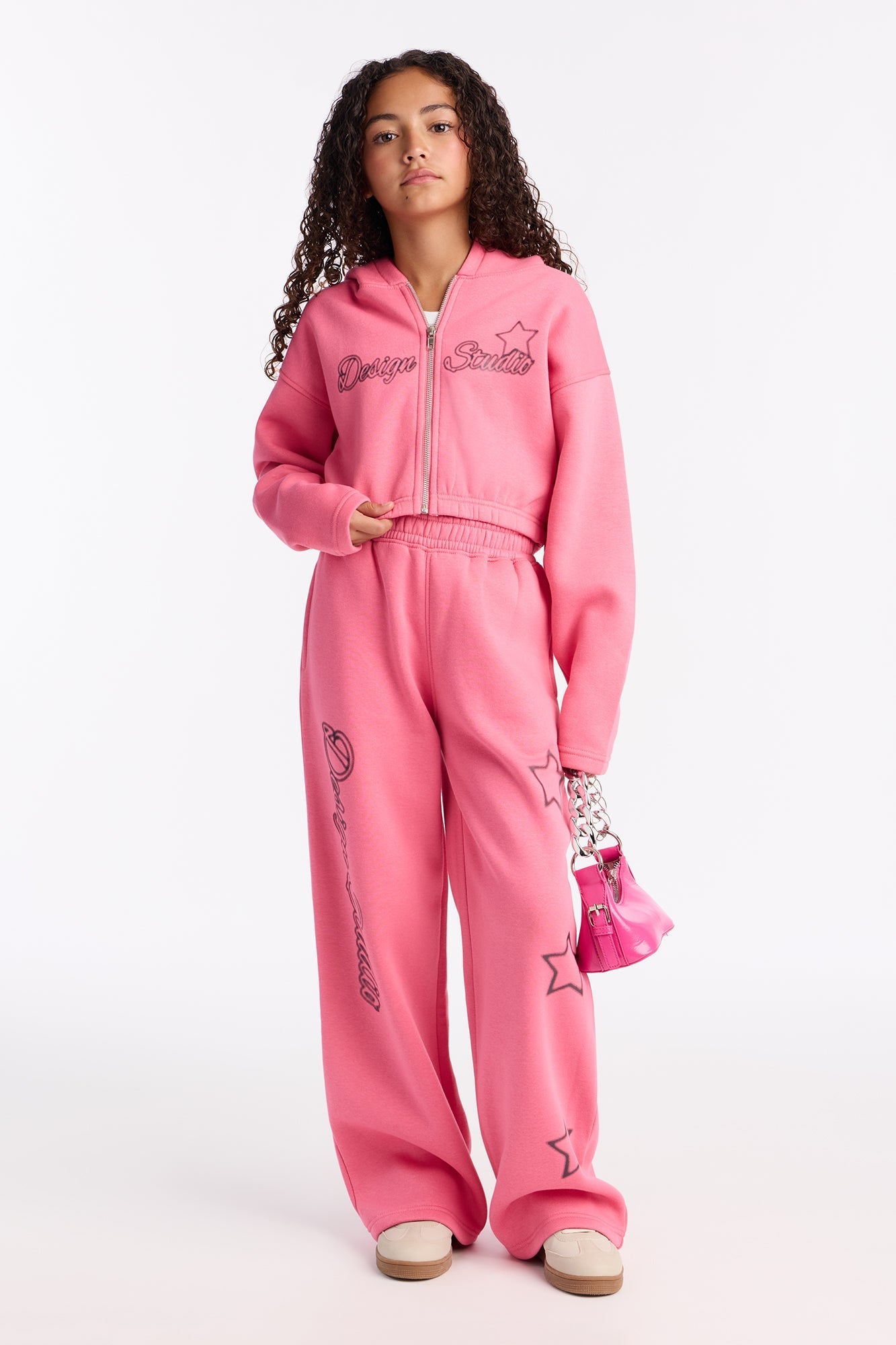 Mini Star Design Studio Fleece Pant Set - Pink