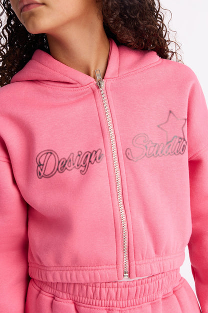 Mini Star Design Studio Fleece Pant Set - Pink