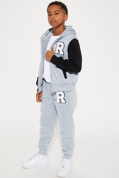 Mini Ridah Matching Pant Set - Heather Grey