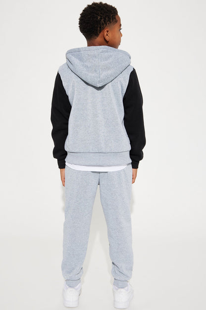 Mini Ridah Matching Pant Set - Heather Grey