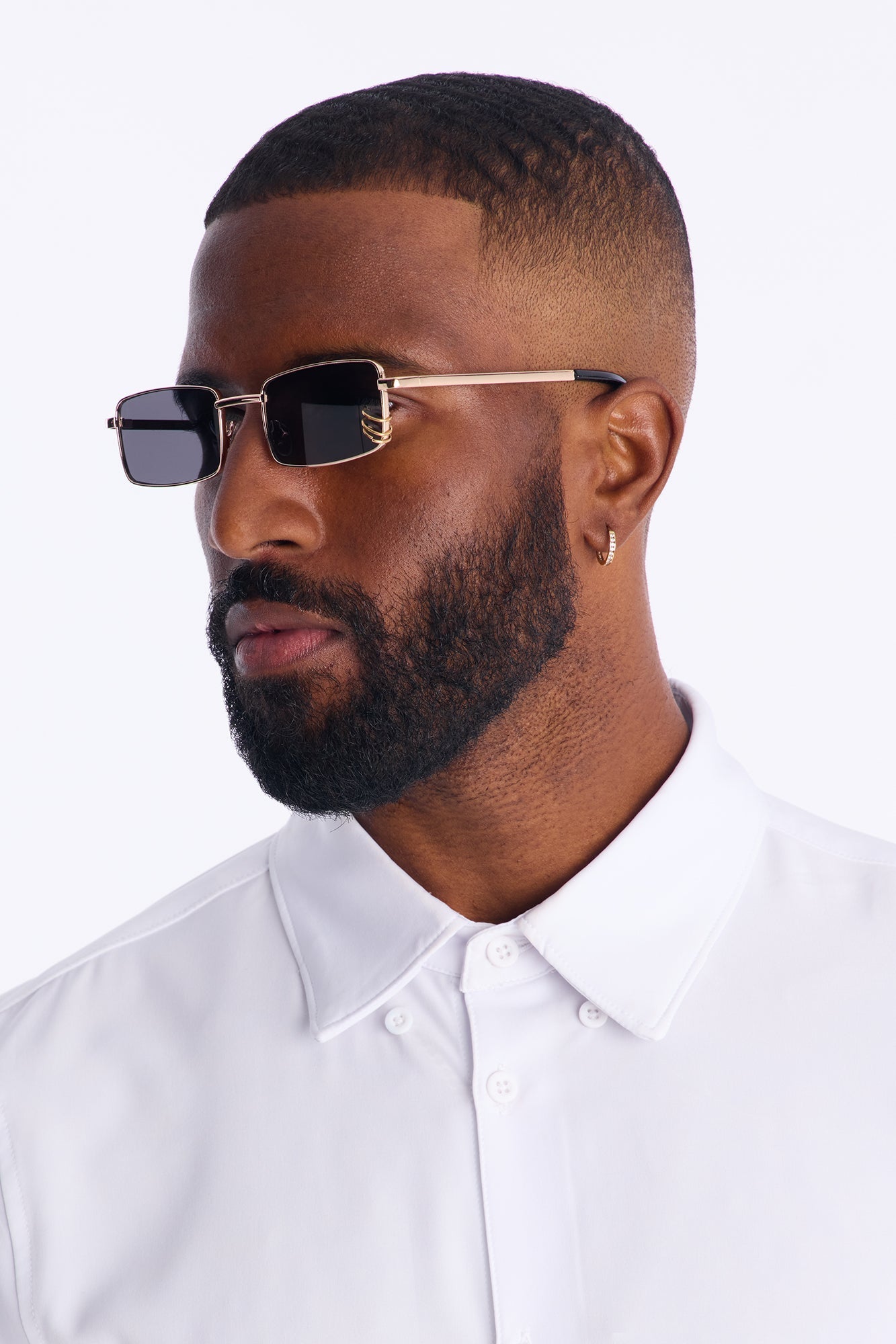 Square Metal Grommet Colored Lenses Sunglasses - Gold/Black
