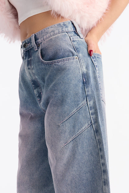 No Love Lost Pink Tinted Jeans - Light Wash