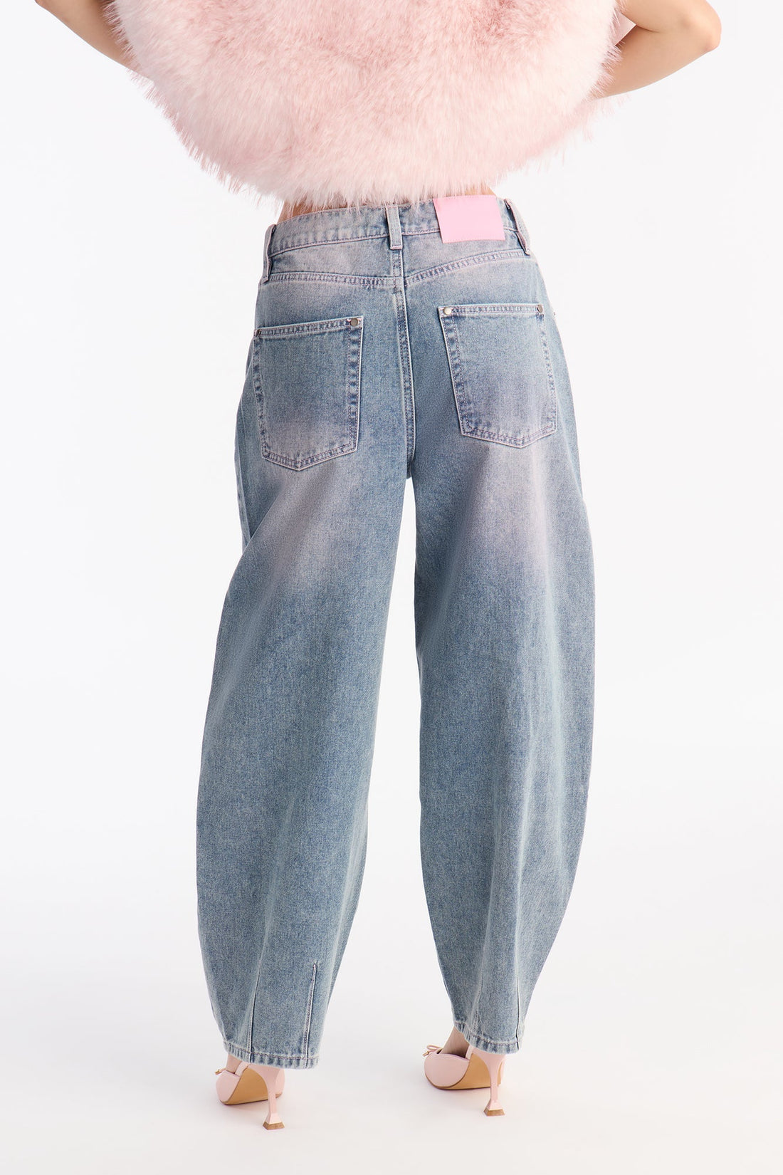 No Love Lost Pink Tinted Jeans - Light Wash