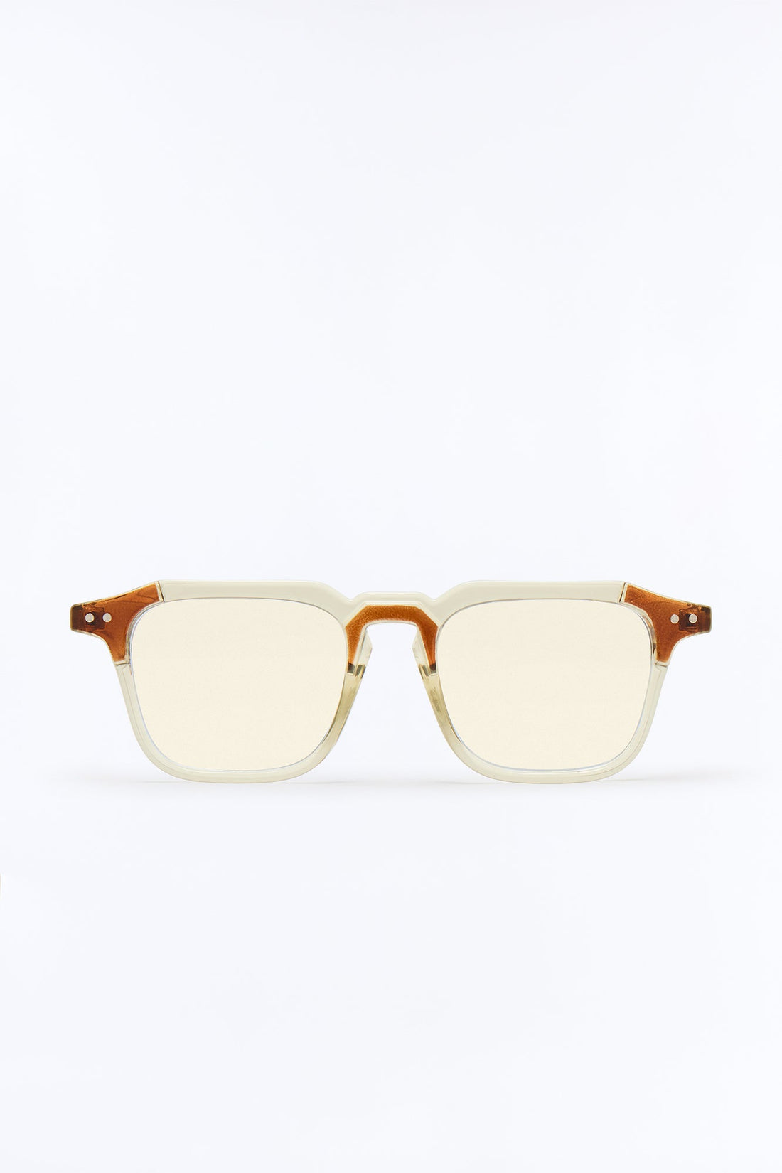 Retro Fade Square Sunglasses - Clear/Nude