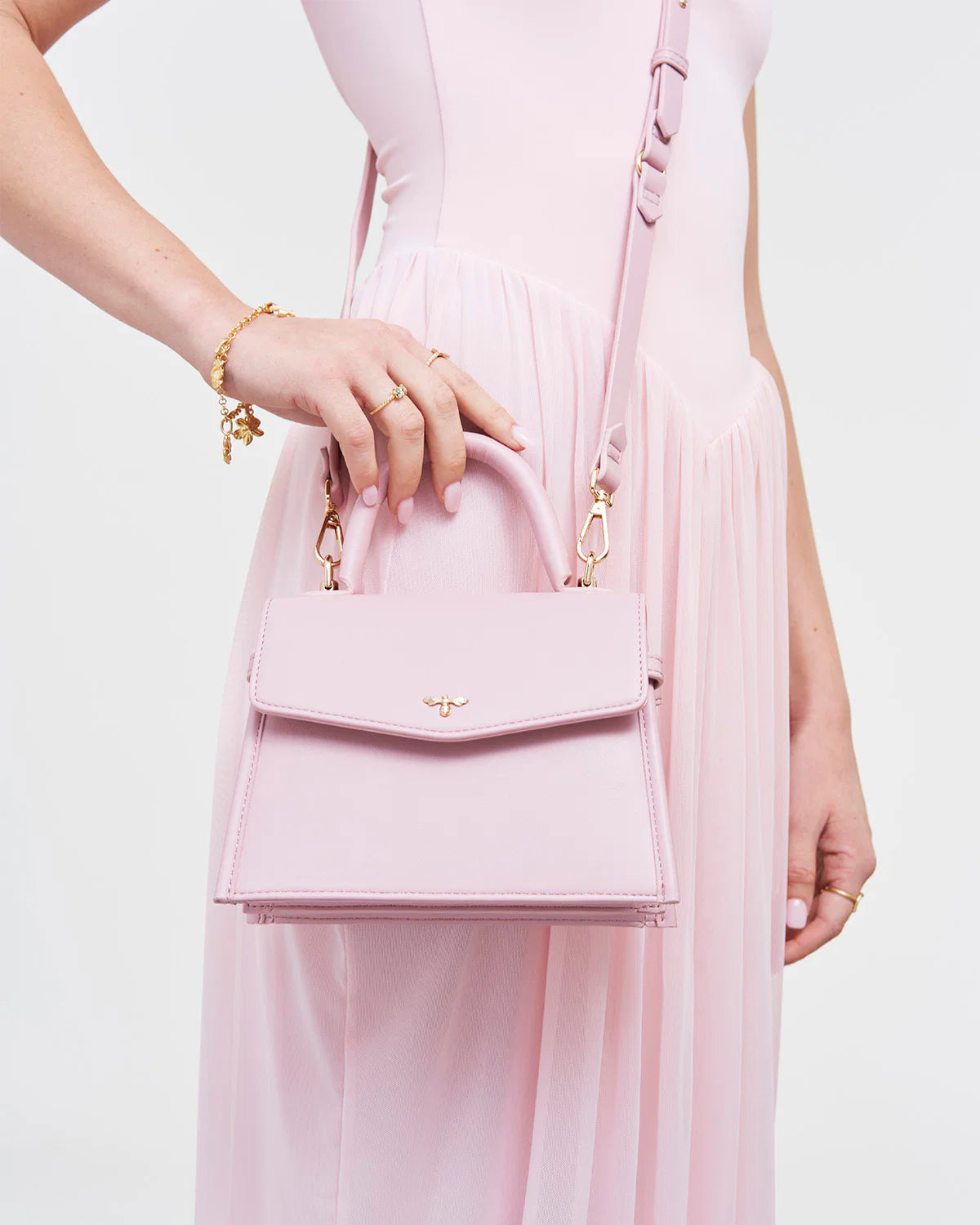 Pink Structured Tote Bag Small
