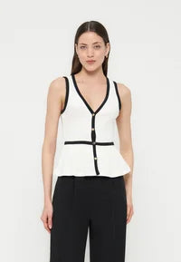 Anna Field Top - off-white/black