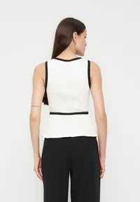 Anna Field Top - off-white/black
