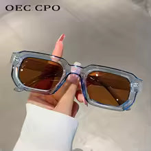 Punk Square Sunglasses Women Fashion Orange Shades UV400 Men Retro Driver Sun Glasses