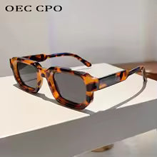 Punk Square Sunglasses Women Fashion Orange Shades UV400 Men Retro Driver Sun Glasses