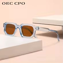 Punk Square Sunglasses Women Fashion Orange Shades UV400 Men Retro Driver Sun Glasses