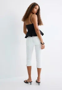 Stradivarius FITTED PLEATED TOP - Blouse - black
